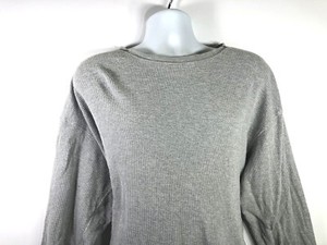 Eddie-Bauer-Mens-Shirt-Long-Sleeve-Henley-Waffle-Thermal-Gray-Medium-size