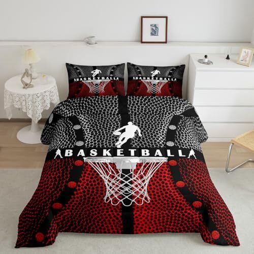 Basketball Kids Comforter Set Size,Geometric Basketball Full A-basketball 01 - Picture 2 of 7