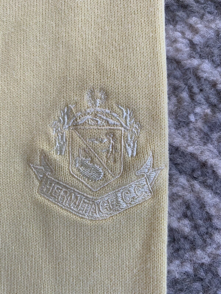 Harry Vardon Sweater Men Large Golf Yellow Argyle Quality V-neck - Image 2 of 4