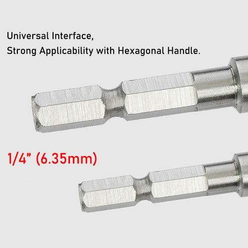 HSS Long Wood Drill Bits Set 1.5mm-10mm Brad Point Hex Shank Auger And Flat Bits - Picture 7 of 29