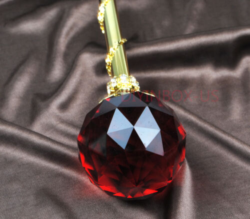 Red Crystal Scepter Wand Gold Round Ball Sceptre Pageant Party Props Accessories - Picture 1 of 5