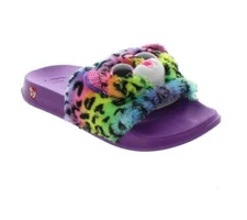 Ty DOTTY Leopard Fashion Pool Slides Kids Children's Size 8.125"L Medium (1-3)