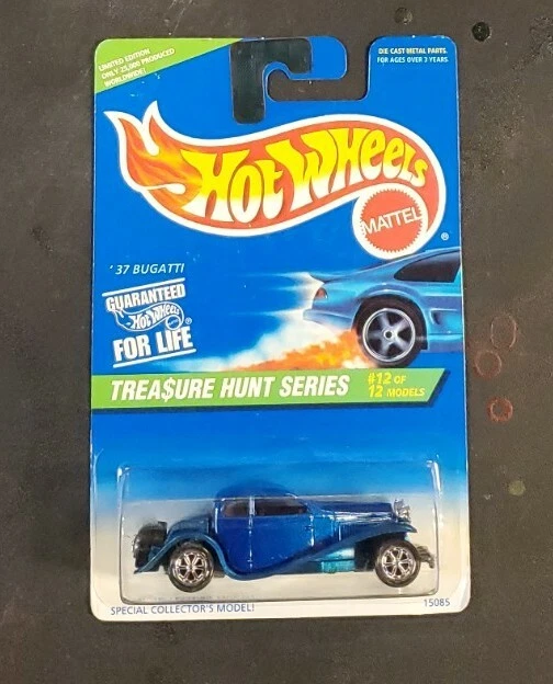 Hot Wheels 1996 Treasure Hunt Series 37 Bugatti 439 New in Package w Protector