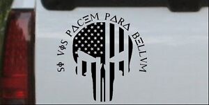 Punisher American Flag Si Vis Pacem Para Bellum Car Truck Decal Matte 6x6 Ebay