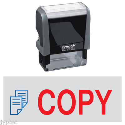 COPY w. Pic. - Trodat 4912 Self-inking Stock Stamp (2-Color Red / Blue Ink)