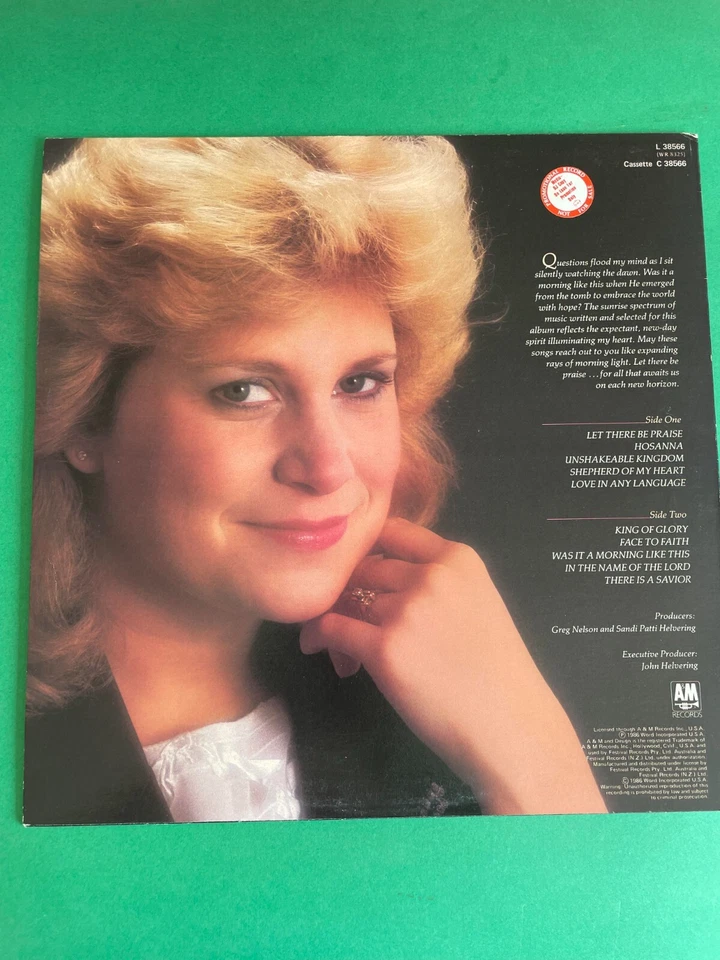 Sandi Patti – Morning Like This LP AUSTRALIAN PRESSING PROMO COPY - Image 2 of 4