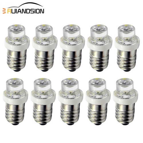 10X 12V E10 LED Bulb F3 Interior Dash Gauge License Plate Light Globe Cool White - Afbeelding 1 van 7