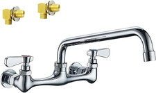 Heavy Duty Commercial Kitchen Faucet with 8" Swivel Spout and Dual Handles