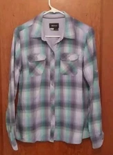 Marmot long sleeve purple/green with purple/white checkered inside lining SZ M