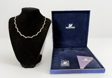 Swarovski Kristall Halskette Adj 16"-18" Schwan Logo Papiere OVP #661065