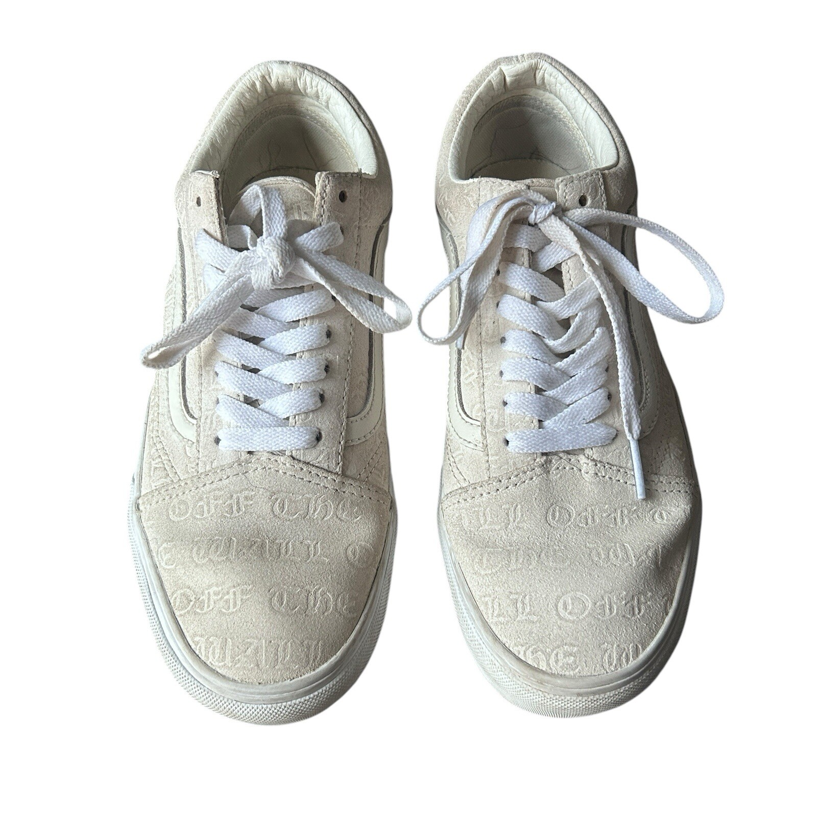 VANS Old Skool Deboss Women’s 8 Men’s 6.5 Platform Trainers Athletic White Cas