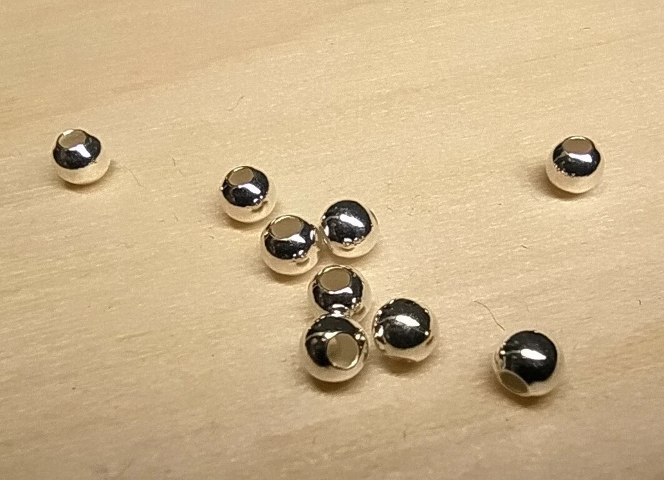 925er Sterling Silber - Quetschperlen - Perlen. Hohlkugeln. 2,5mm - 20 Stück - Bild 2 von 3