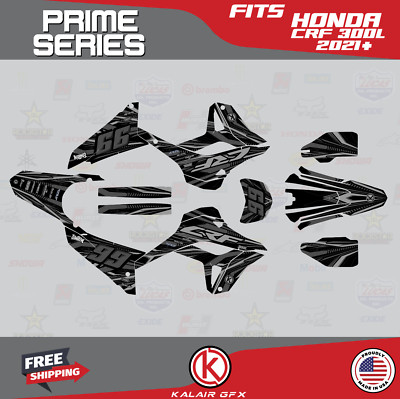 Graphics Kit for Honda CRF300L CRF 300L 2021+  Prime Series - Smoke