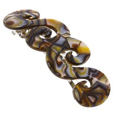 Camila Paris CP2485 French Hair Barrette Clip for Girls, Handmade, Onyx, Gold...