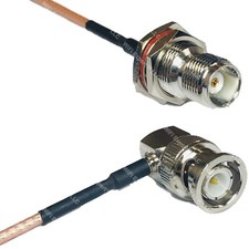 RG316 TNC FEMALE BULKHEAD to BNC MALE ANGLE Coax RF Cable USA-Ship