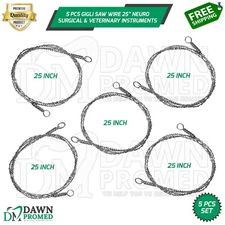 5 Pcs GIGLI Saw Wire 25" Neurology Orthopedic Surgical Instruments German Grade