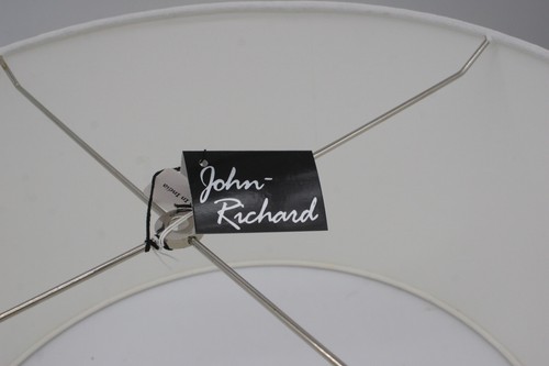 NEW JOHN RICHARD COLLECTION CONTOURED White SILK LAMP SHADE Round 20X11X20 - Picture 6 of 11