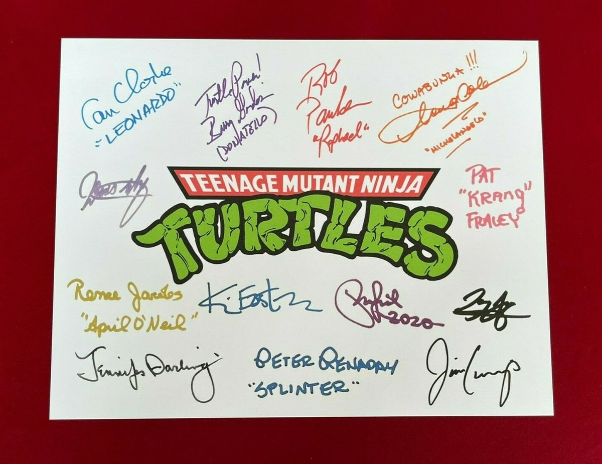 Teenage Mutant Ninja Turtles 1987 Title Card Cast-Signed