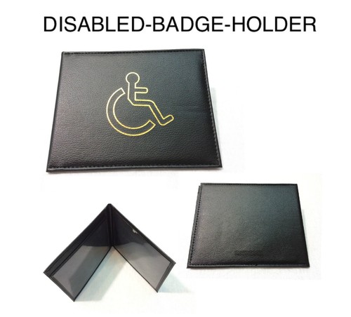 Leather DISABLED Badge Holder Safe Parking Disability Cover Wallet UK Stock - Bild 4 von 21