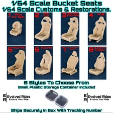 3D Printed Bucket Seat 2PC 8 Styles For 1/64 Scale Customs Restorations