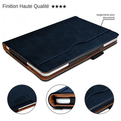 Pack boutiques Etui (Bleu) + Clavier Azerty + Verre Flexible pour Archos Core 101 3G V7 10
