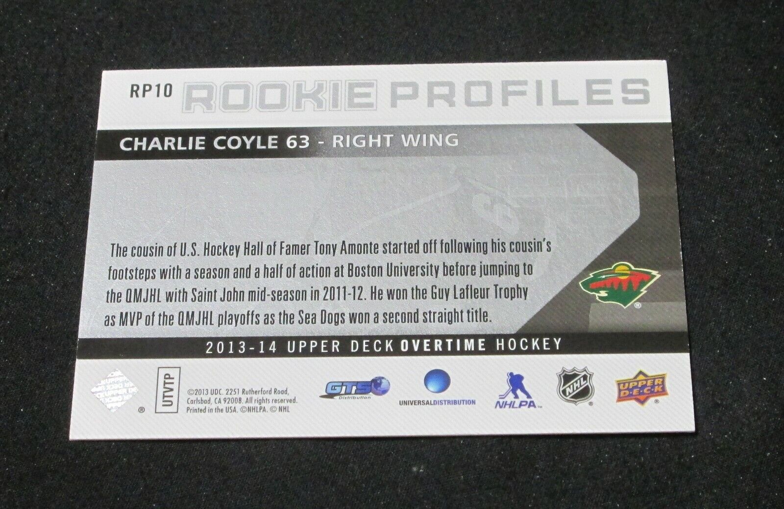  (CI) Charlie Coyle Hockey Card 2013-14 Upper Deck Overtime  Rookie Profiles 10 Charlie Coyle : Collectibles & Fine Art