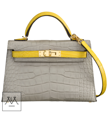 Hermes Kelly Mini Special Order Bag Matte Alligator Gris Perle