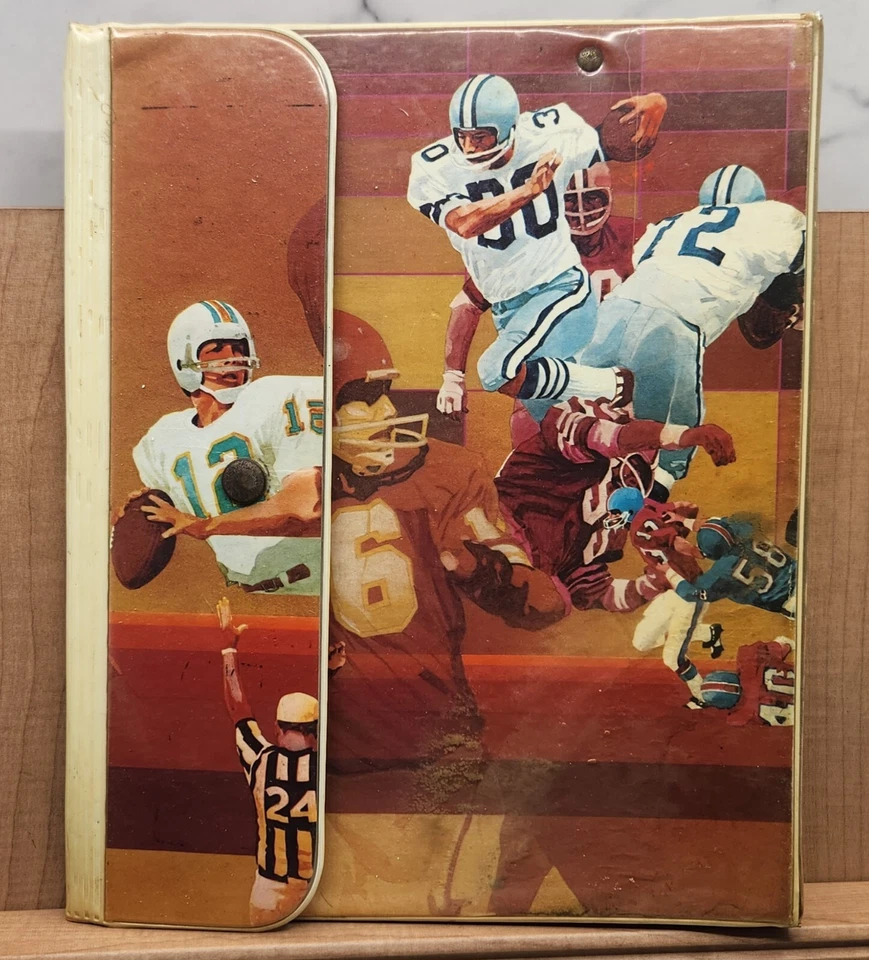 复古 20 世纪 70 年代早期 NFL 足球米德 3 环粘合剂 Namath Griese Butkus Podola — 第 2/4 张图片