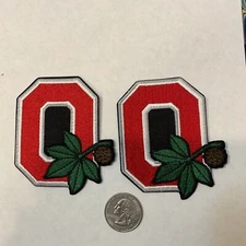 (2) OSU The Ohio State  Vintage  Embroidered Iron On Patch lot 3" x 3"
