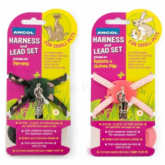 Ancol Ferret Rabbit Guinea Pig Harness and Lead Set Adjustable Small Animal