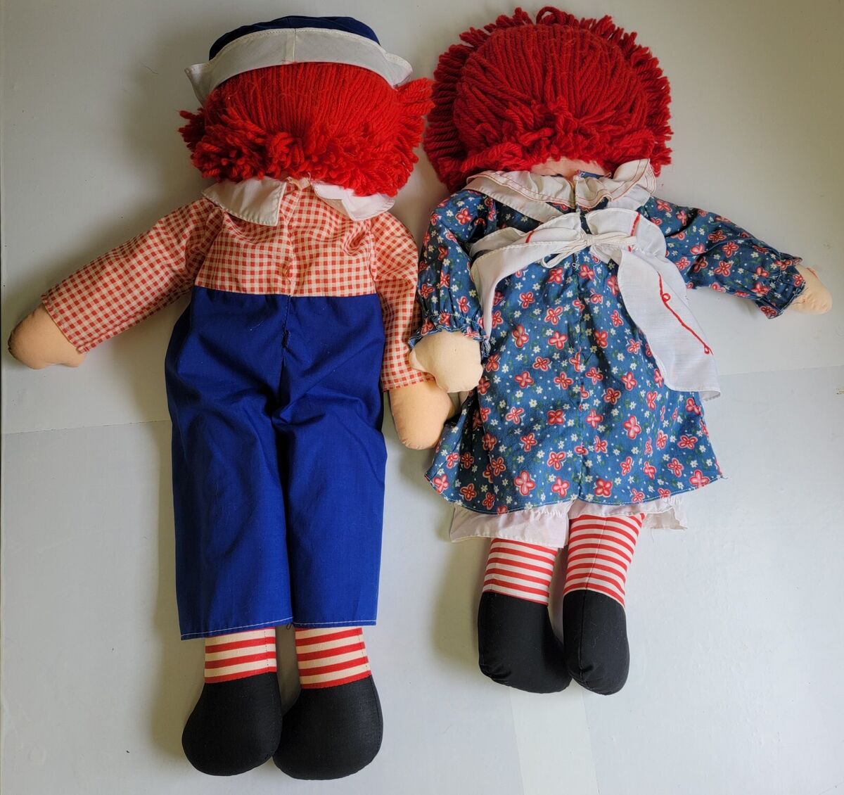 Vintage Raggedy Ann & Andy Dolls 8458 and 8459 Kickerbocker Vintage Raggedy Ann & Andy Dolls 8458 and 8459 Kickerbocker