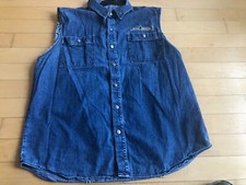 Vintage Harley Davidson Denim Vest Mens SZ XL