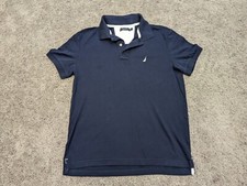 Nautica Polo Shirt Mens Large Slim Fit Short Sleeve Blue