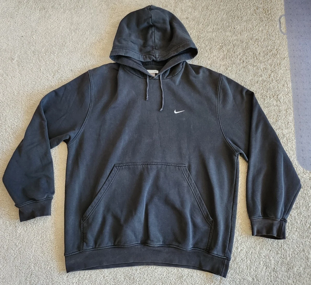 Black nike check hoodie hot sale