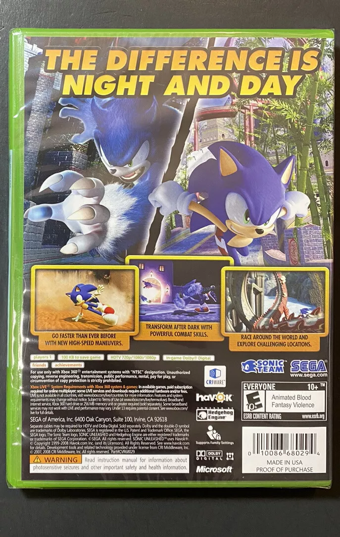 Sonic: Unleashed Standard Edition SEGA Xbox 360 Físico