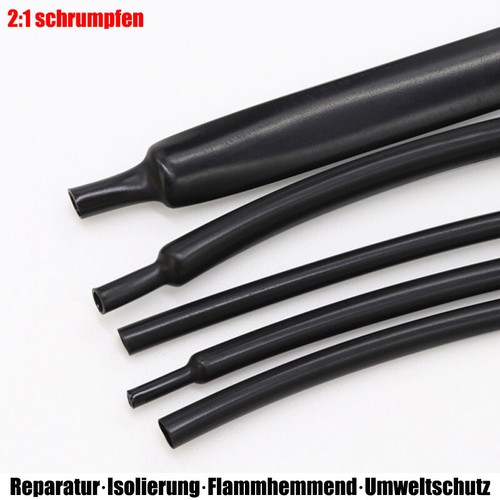 Φ1mm-Φ20mm Glänzend Schwarz 2:1 Schrumpfschlauch Audio Wire Heatshrink Tube - Picture 4 of 12