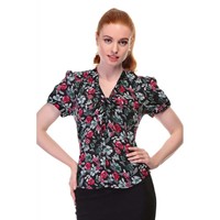 Collectif Vintage Tura Poppy Floral Blouse Collectif Vintage Tura Poppy Floral Blouse