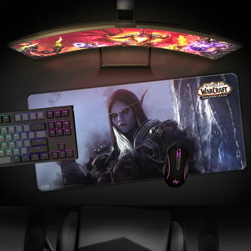 World of Warcraft Shadowlands Sylvanas Mouse Pad White XL Desk Mat WoW Mousepad