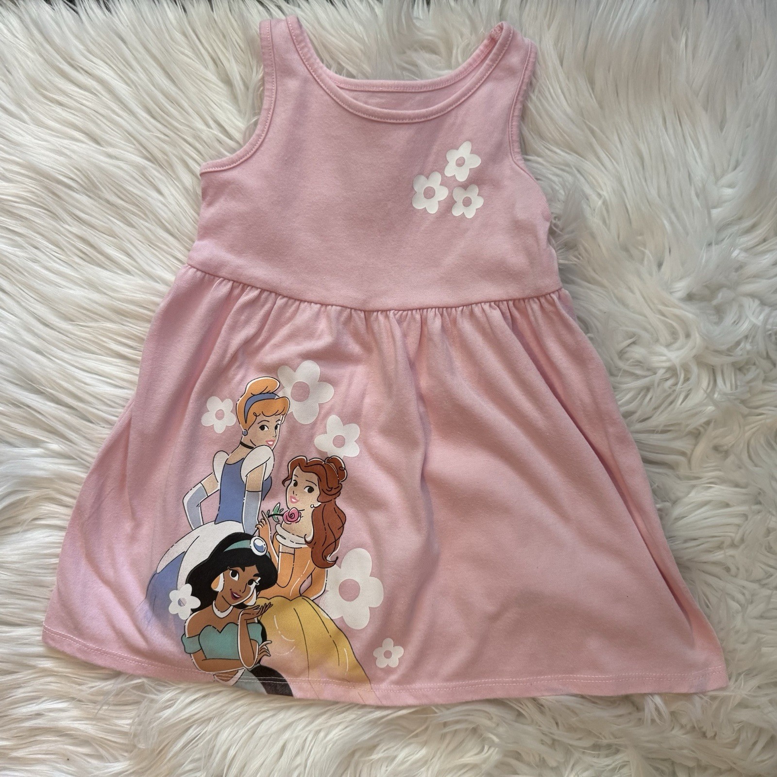 Disney Dress Toddler Girl 18M Pink Princess Sleeveless EUC Floral