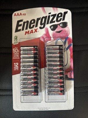 Energizer MAX Alkaline Batteries AAA - 48 Pieces Expires 2035 NEW SEALED
