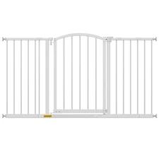 27”Tall Extra-Wide Arched Décor Walk-Through Dog Gate, Fits 28”-51” Wide Opening