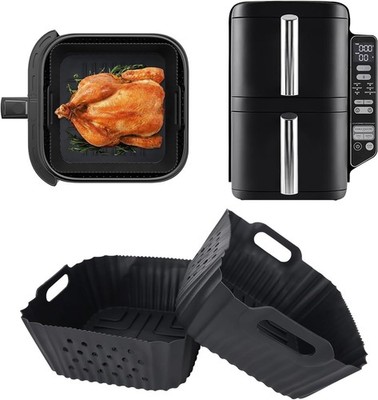 2 Stück Extra Hohe Silikonform Heißluftfritteuse für Ninja Double Stack 2-