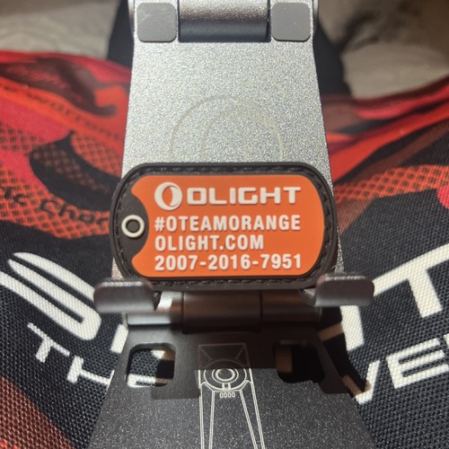 Olight OTeam Orange Patch Dog Tag Swag