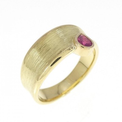 Authentic K18YG Ruby Pinky Ring 0.18CT #260-007-783-9473