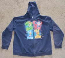 Disney 2011 Full Zip Up Hoodie Jacket Navy Blue XLarge Mickey Goofy Donald Pluto