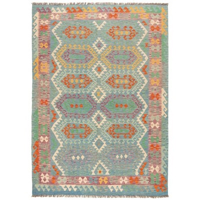 Kelim Afghan 288X206 Cm Handwoven Oriental Carpet Rug Green