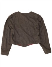 Julius Lang Womens Crop 6 Button Blazer Jacket UK 14 Medium Grey Wool AV18