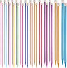 Coloured Knitting Needles Set - 35Cm Long, 28 Pcs/14 Pairs Aluminium Single