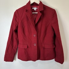 VTG Pendleton Women  s Red 100 Virgin Wool Blazer Jacket Size 8 Preppy Classic