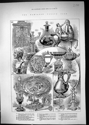 Old 1882 Hamilton Palace Sale Ormolu Peter Great Oval Cup Plates Loui Victorian